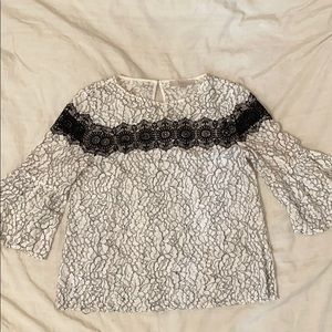 Loft lace top with bell sleeves